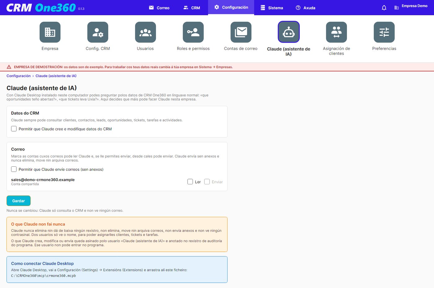 Configuración de Claude en CRM One360