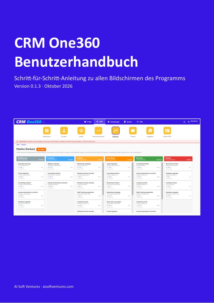 Titelseite des Handbuchs von CRM One360