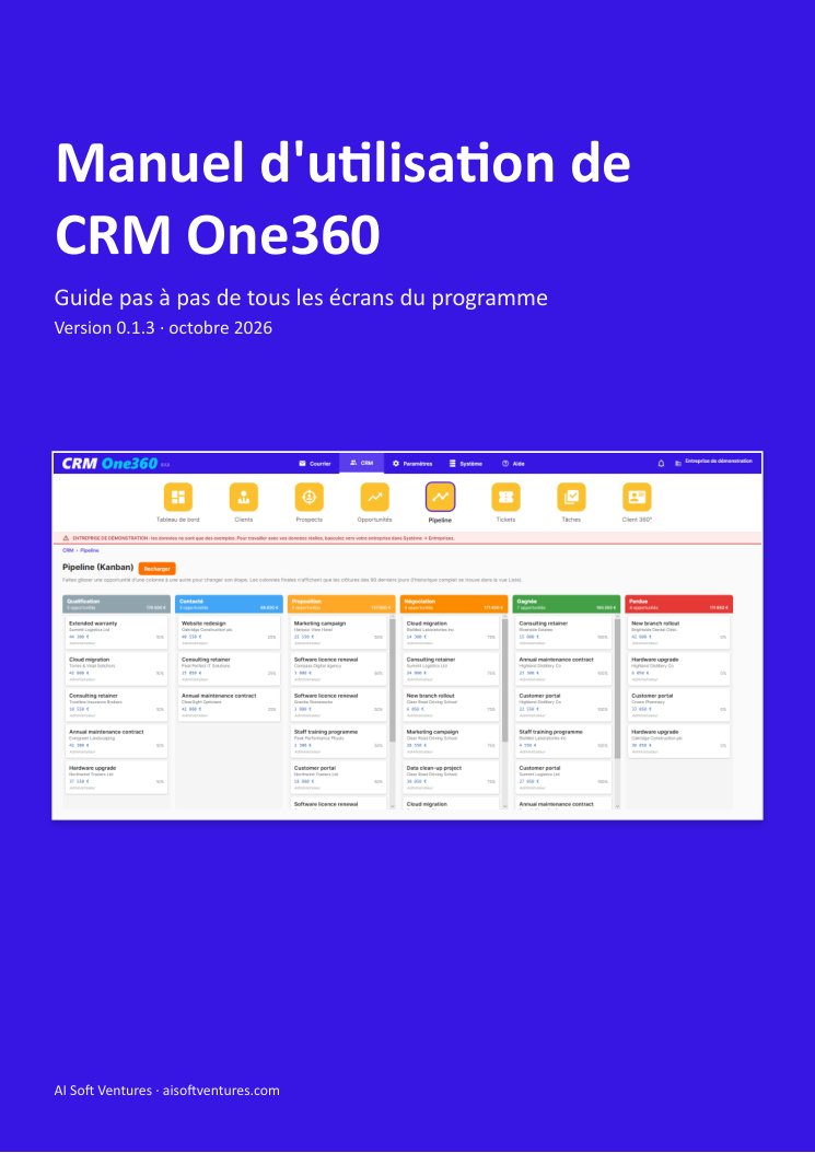 Couverture du manuel de CRM One360